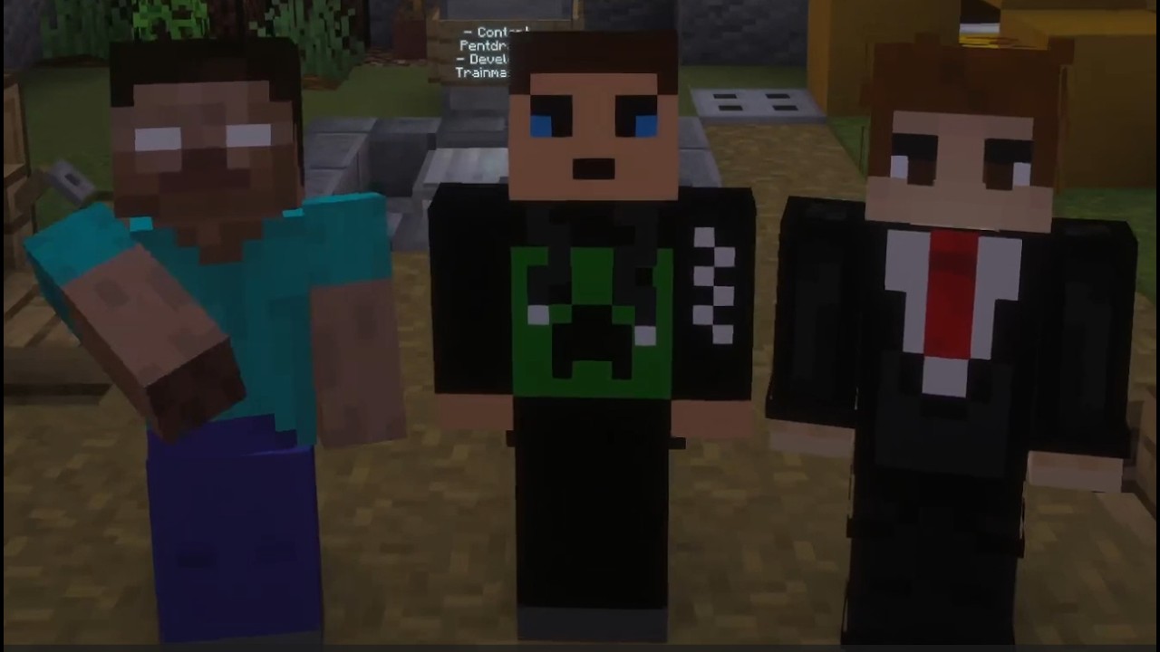 Ich spiele Minecraft Bedwars mit meinen Freunden.