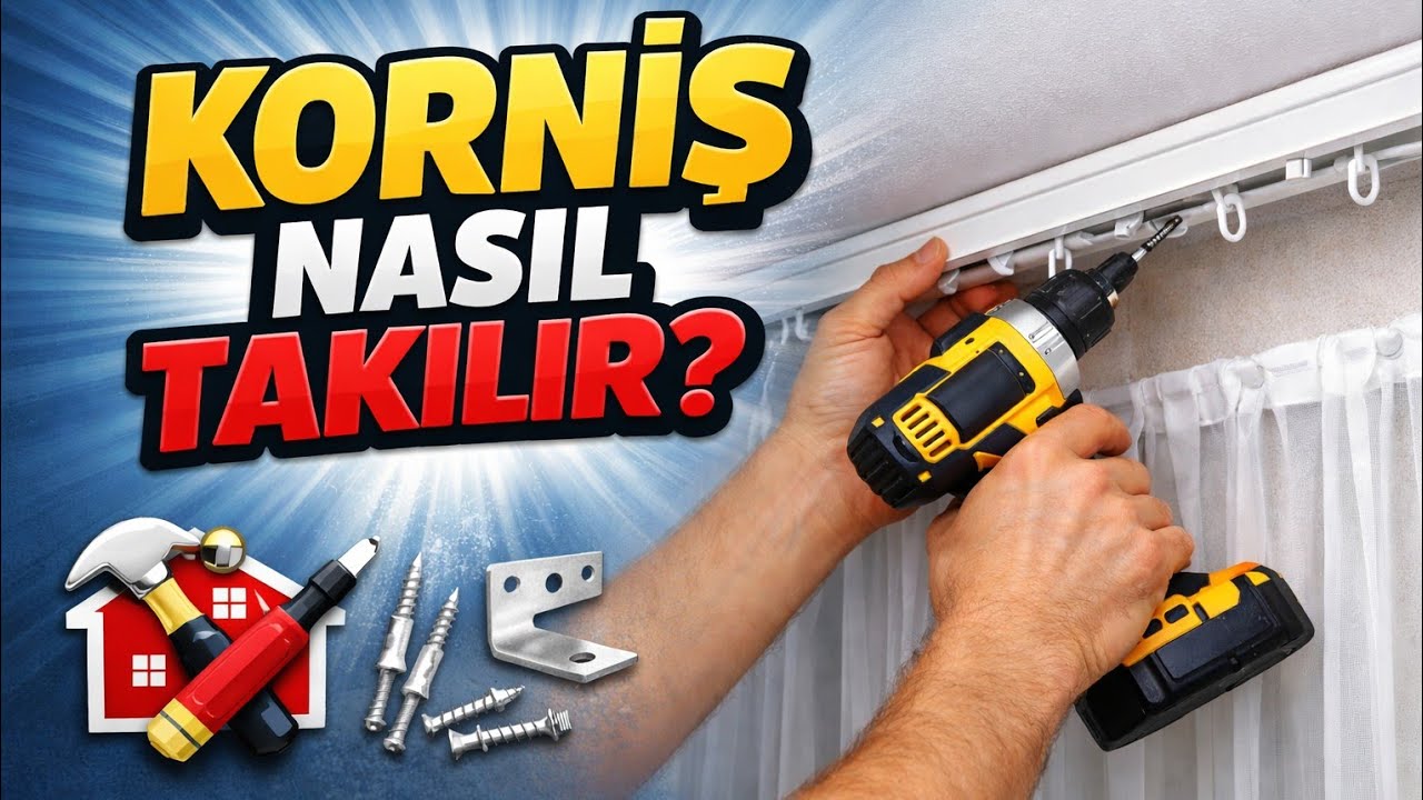 Korniş nasıl takılır | Kolay perde kornişi nasıl takılır montaj | Korniş dübel uç ölçüsü montaj