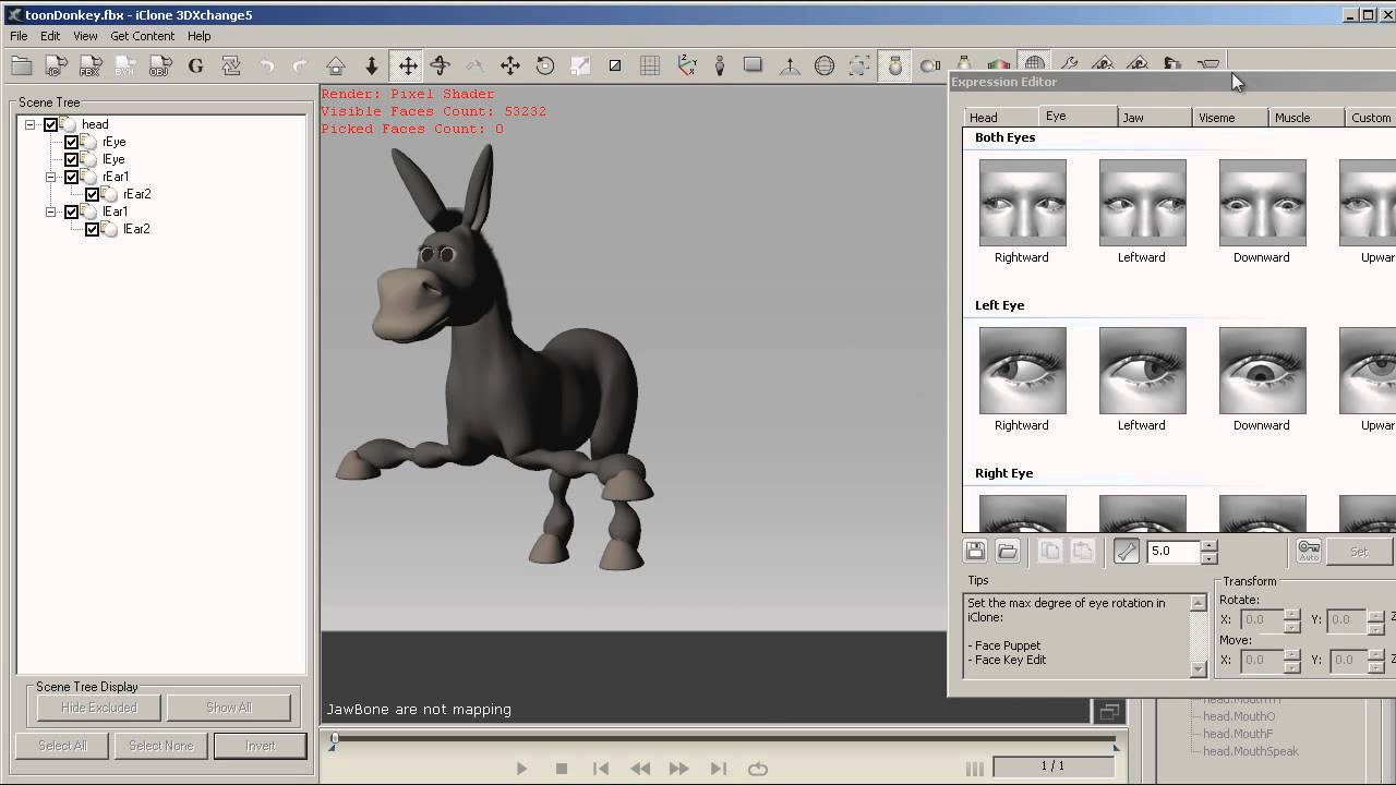 Converting the Toon Donkey to iClone with 3DXchange
