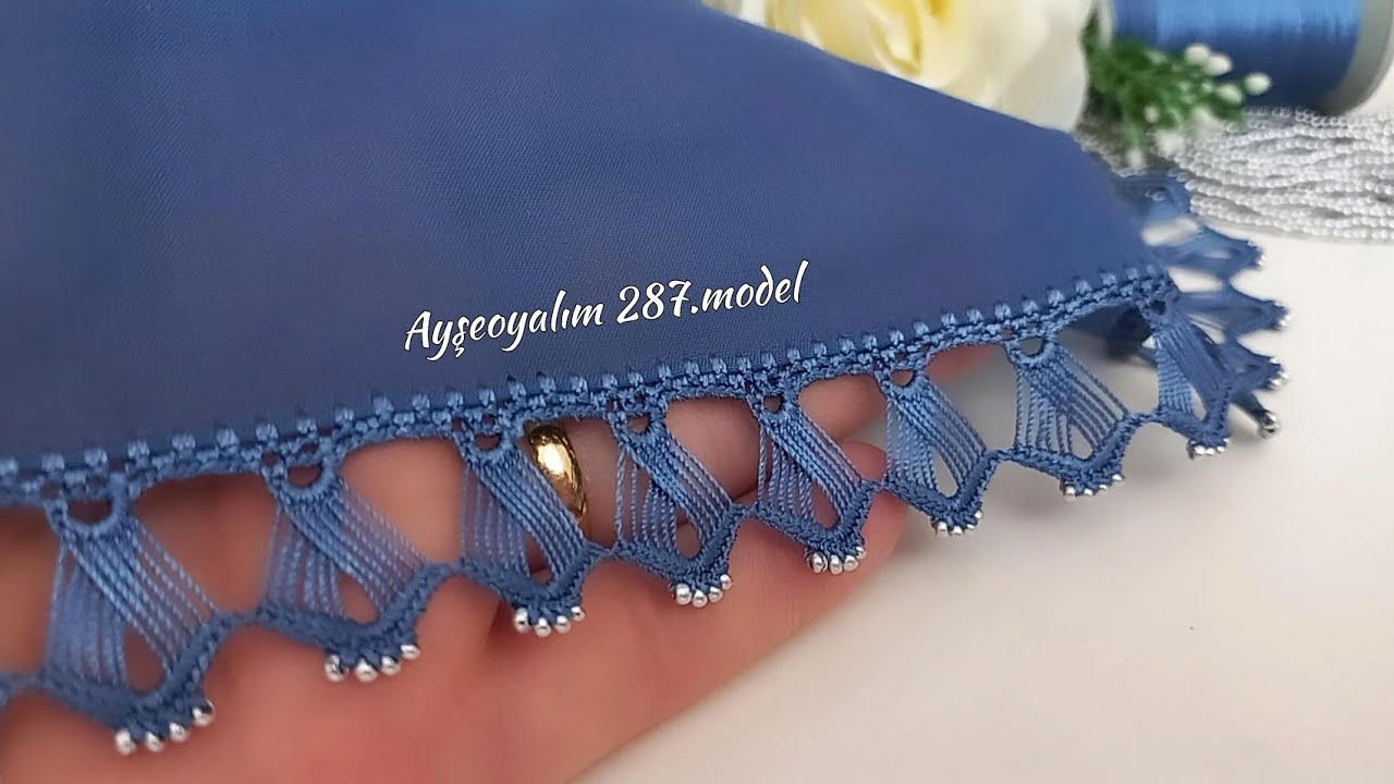 Meşhur virüs oyası iğneoyası tadında çeyizlere layık boncuklu tığoyası (@ayşeoyalım )287.model