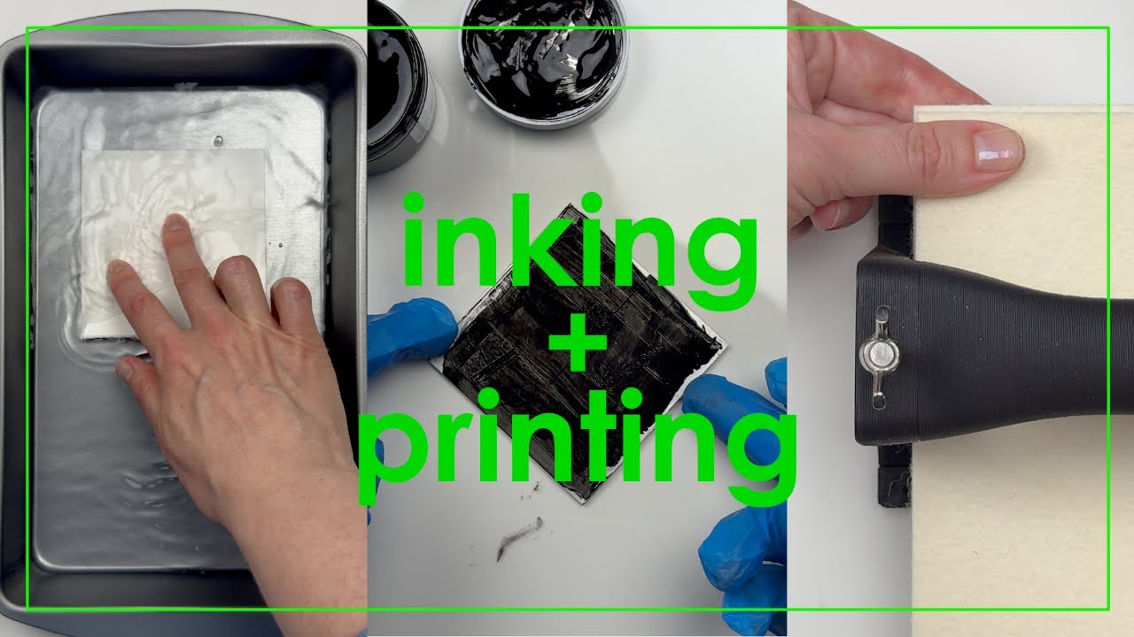 printing from a drypoint etched tetra pak plate: full process, part 2