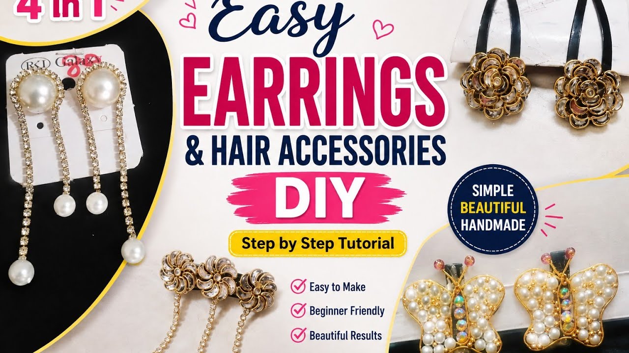 Diy  #HandmadeHairaccessoriesmaking #diy #hairaccessories #earrings 