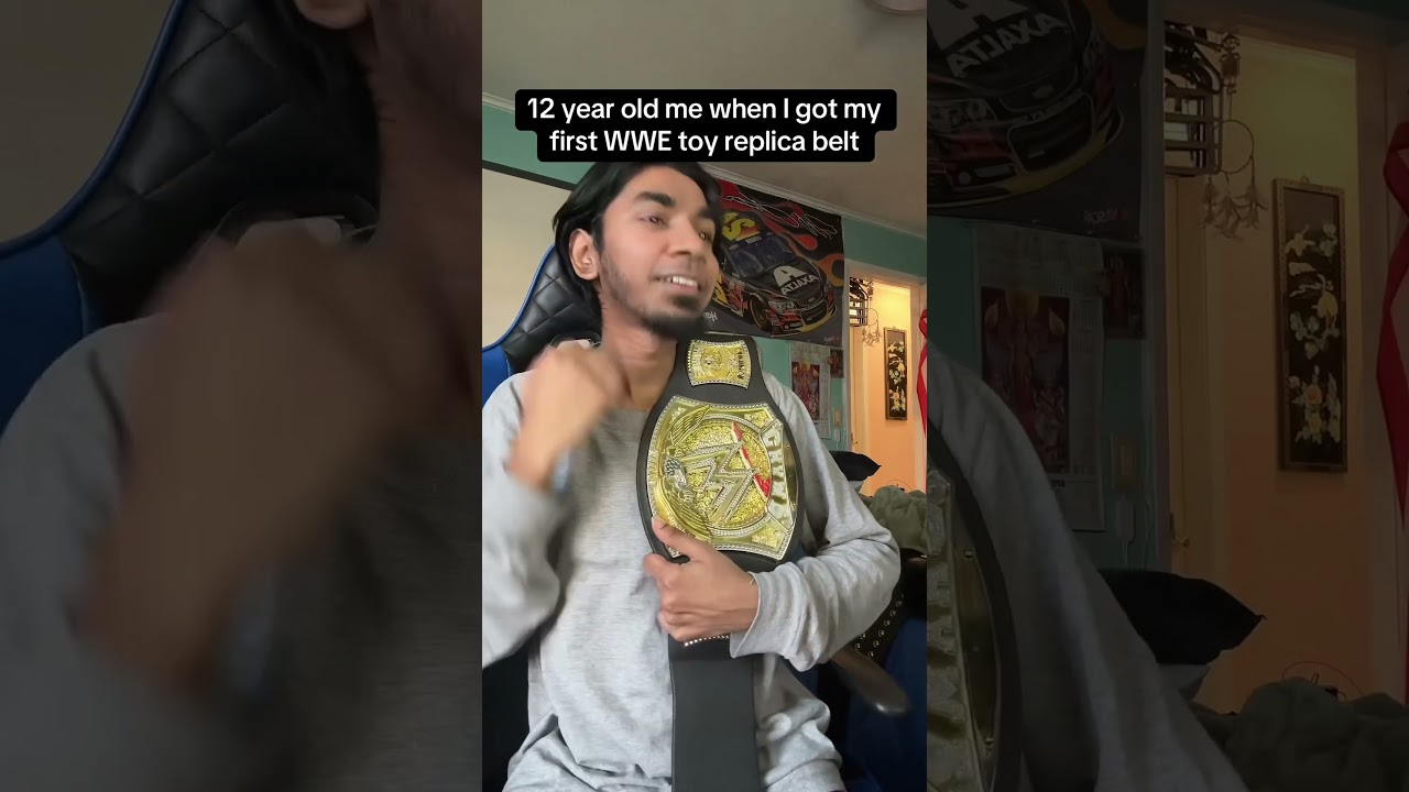 12 year old me when I got my first WWE toy belt 