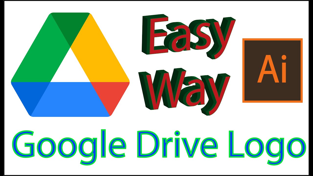 Google Drive Logo Design Latest Version In Adobe Illustrator | Google Drive Logo Make In Illustrator