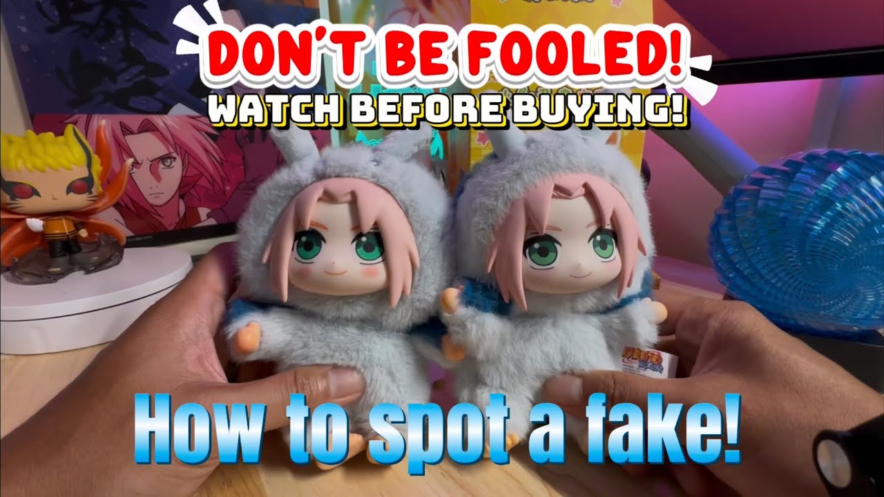 Naruto Beast Party “Labubu” Fake Vs Real Sakura Comparison