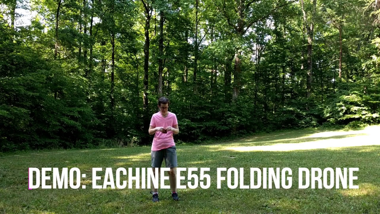 Eachine E55 Mini WiFi FPV Foldable Pocket Drone Demo