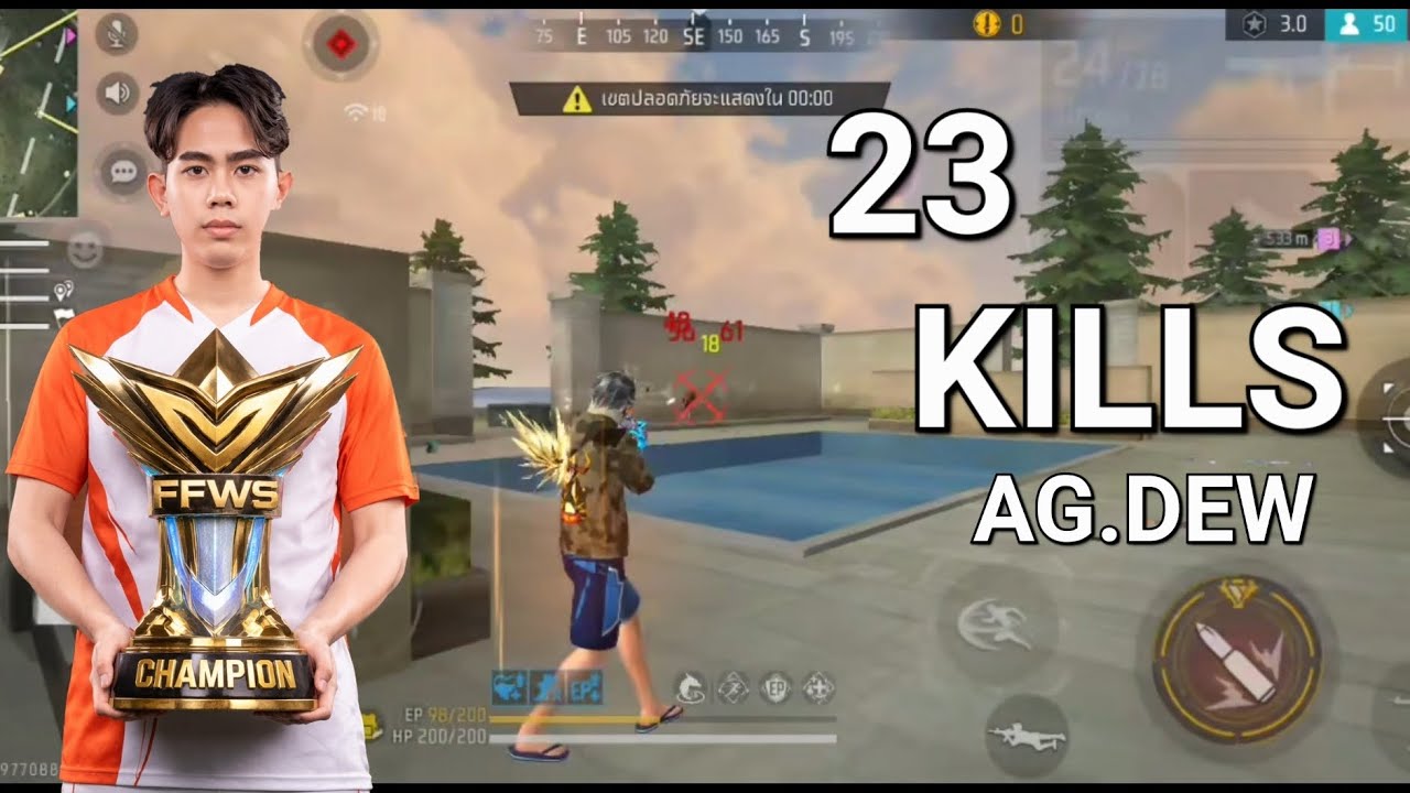 AG DEW 23 KILLS FULL LIVE FREE FIRE RANKED 
