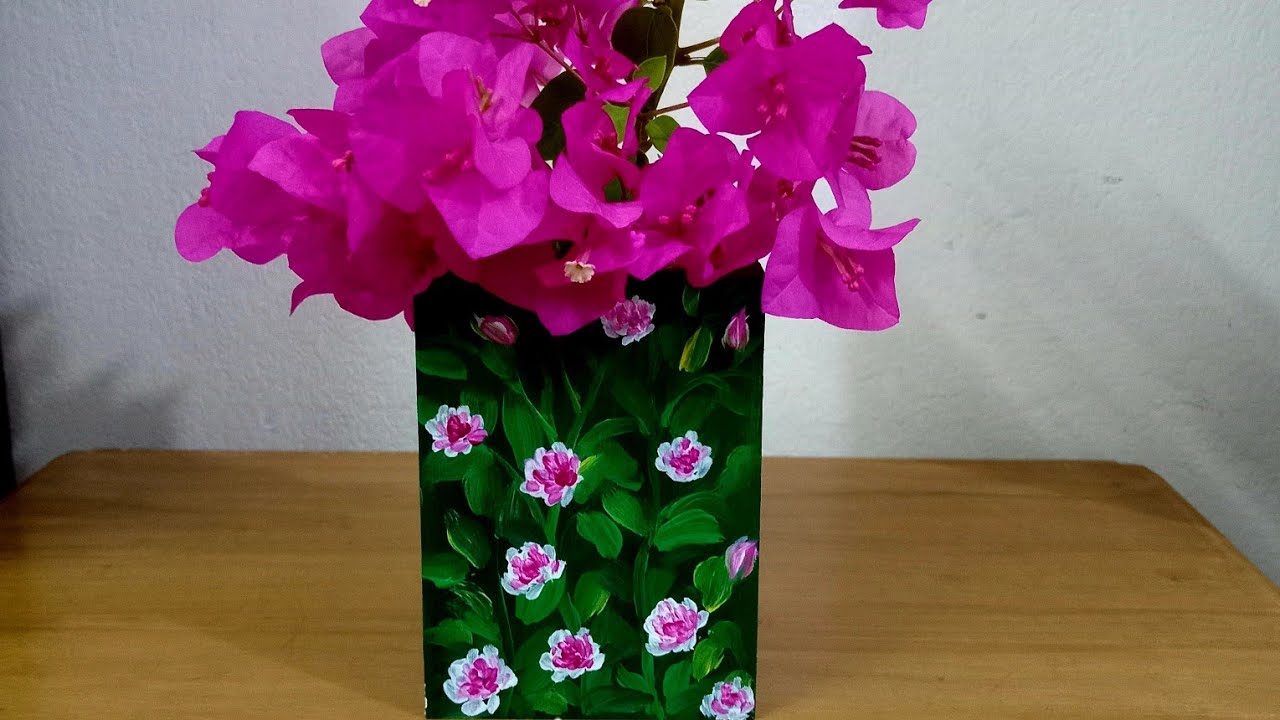 Flower vase painting / #diyflowervase
