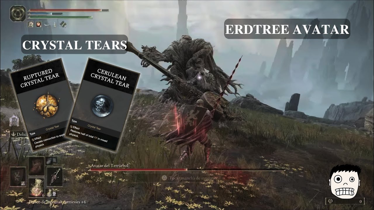 How to get Crystal Tears: Cerulean & Ruptured - Erdtree Avatar Boss Fight