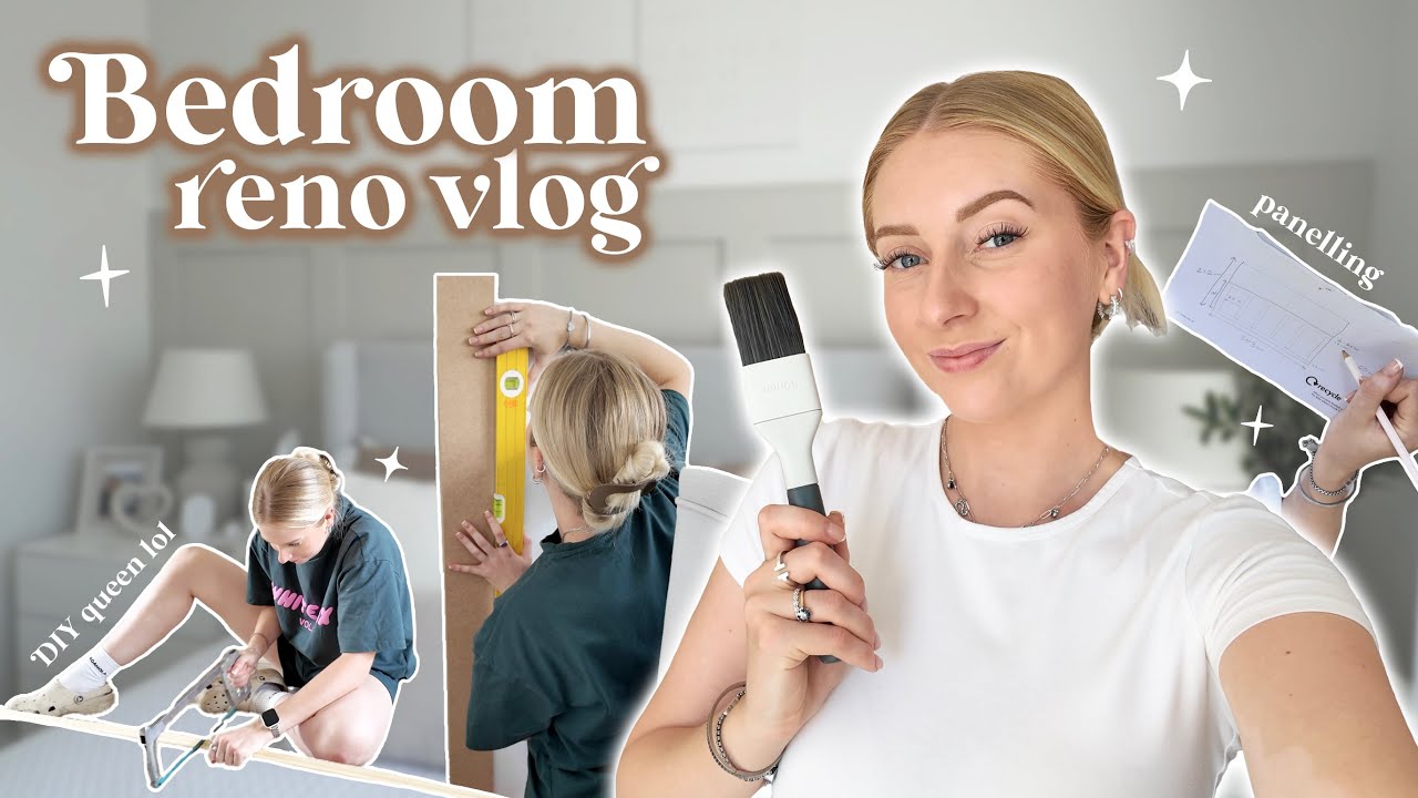 Panel & redecorate my bedroom with me! 🏠🔨 renovation vlog