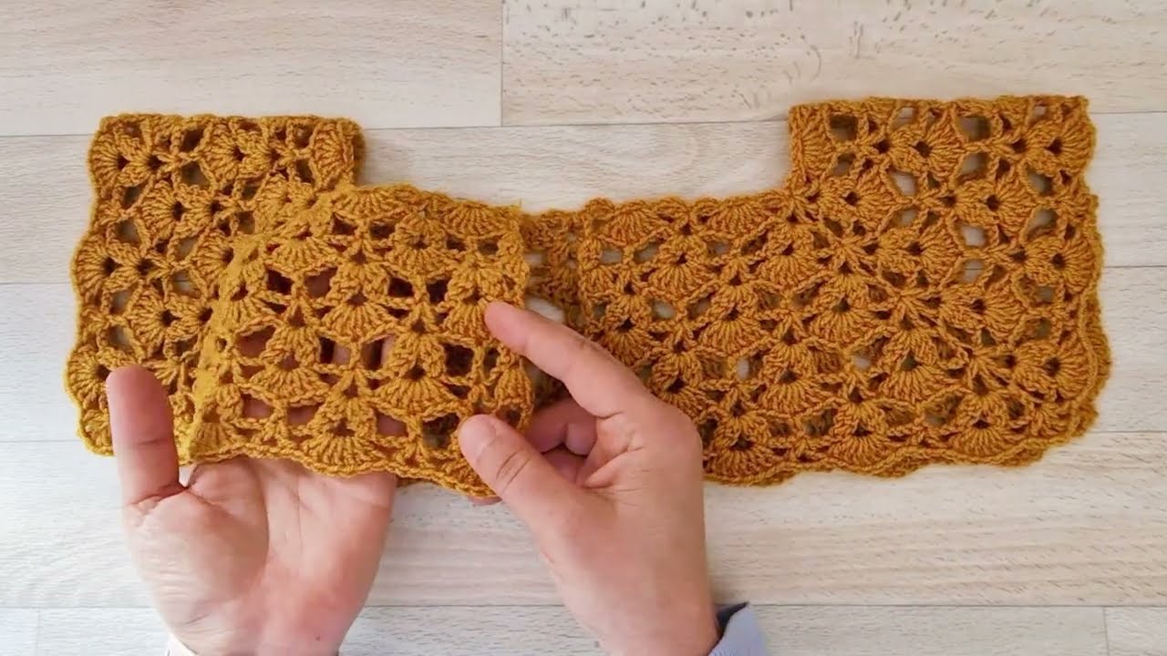 🎈SUB🎈Tığ işi yelek bluz veya hırkalar için yakadan başlamalı roba yapımı 