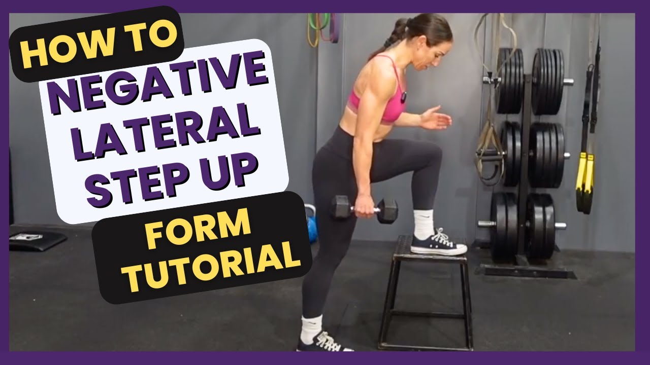 Dumbbell Eccentric Lateral Step Up Exercise Tutorial | Glute Workout