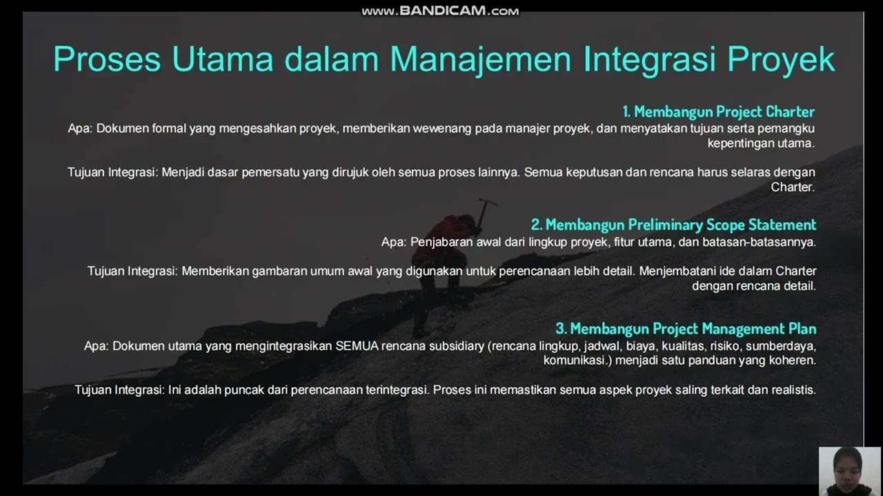 pertemuan II  MANAJEMEN INTEGRASI PROYEK