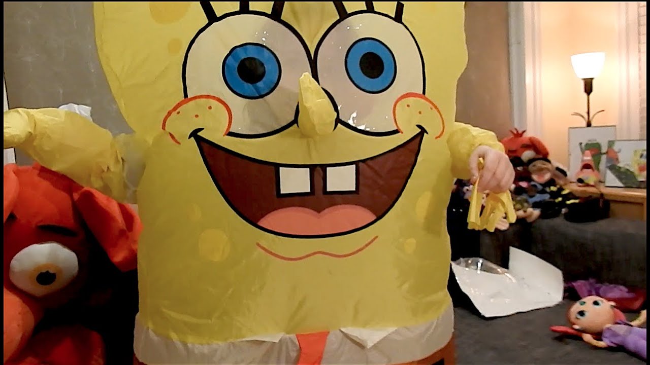 SpongeBob SquarePants_INFLATABLE Child Costume UNBOXING Video Review_Spirit Halloween_Kids COSPLAY