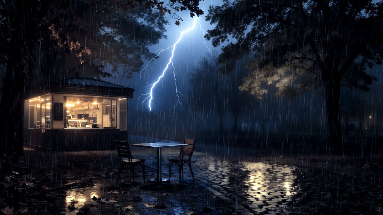 Deep Sleep Rain Sounds 🌧️ Heavy Rain & Gentle Distant Thunder in a Peaceful Midnight Forest