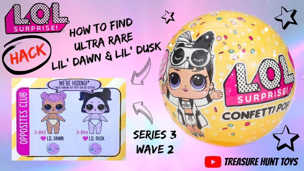 HOW TO FIND LOL SURPRISE CONFETTI POP GOLDBALL SERIES 3 WAVE 2 LIL DAWN & LIL DUSK