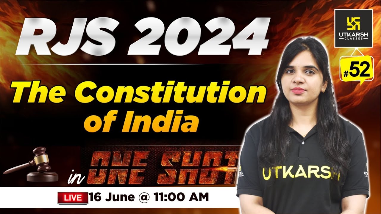 RJS 2024 | The Constitution of India in one shot | Utkarsh Law Classes | Rekha Ma'am