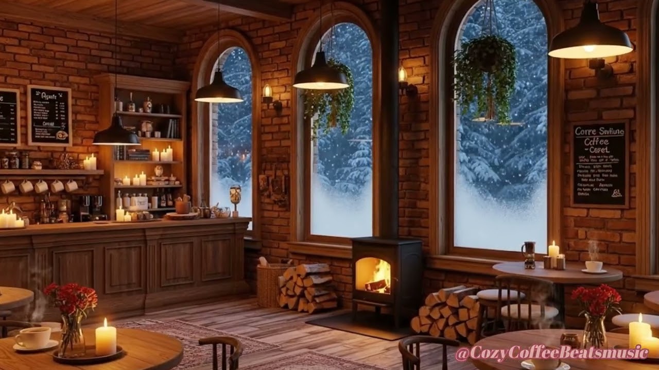 Warm & Cozy Piano Jazz Café Music 🎧 Winter Morning Study Ambience