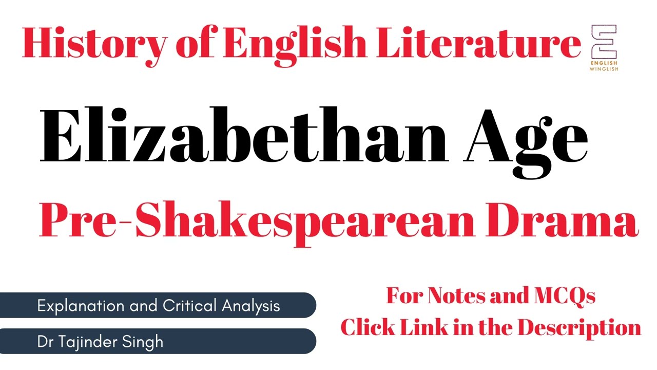 Pre Shakespearean Drama | Elizabethan Age | NET NTA PGT English | History of English Literature