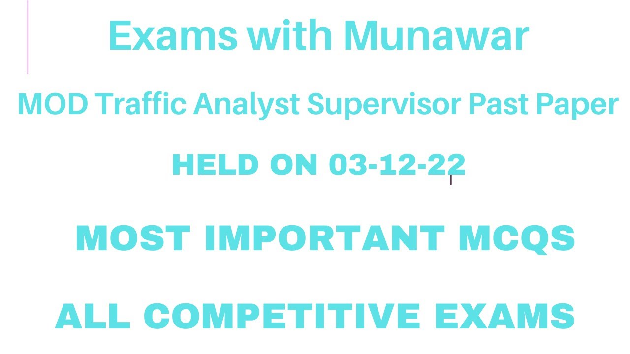 Ministry of Defence Traffic Analyst Supervisor Paper Held on 03-12-22