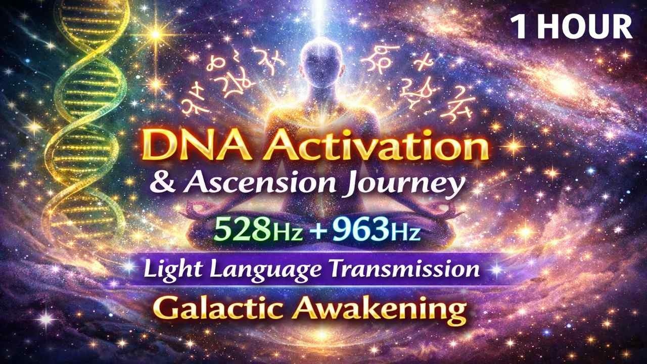 DNA Activation & Ascension Journey ✨ 528Hz + 963Hz Light Language Transmission | Galactic Awakening