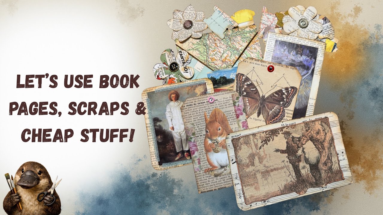 Let’s Use Book Pages, Scraps & Cheap Stuff! #craftwithme #junkjournal #junkjournaling 