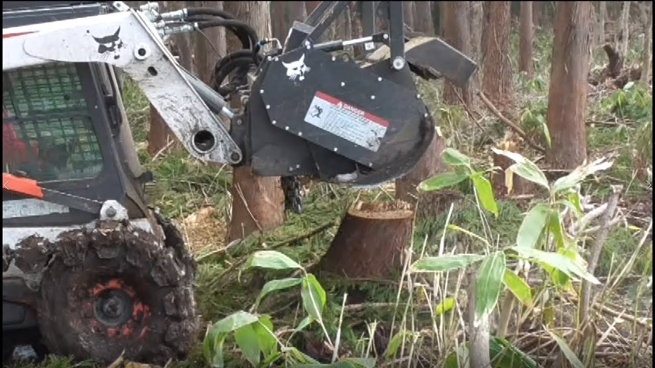 Bobcat フォレストリーカッター　切り株除去　林内作業路　山林管理
