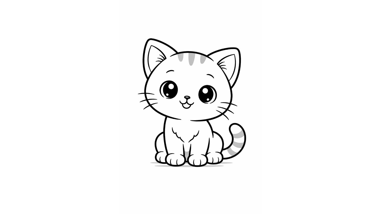 How to Draw a Cute Cat | Drawing for Kids