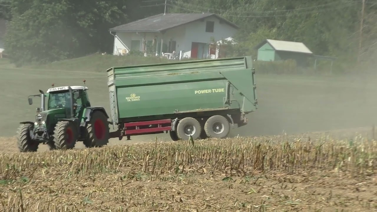 Maish&auml;ckseln mit Jaguar 970 & Orbis 750 und Case IHC und Brantner Abschieber mit den Jungs von Bioga