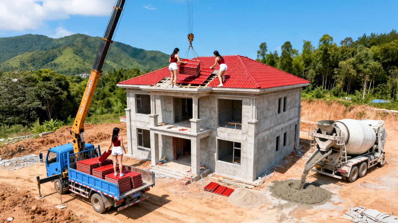 TIMELAPSE | Quickly Installing 1000+++ Metal Roof Sheets to Complete the Roof in 24 Hours