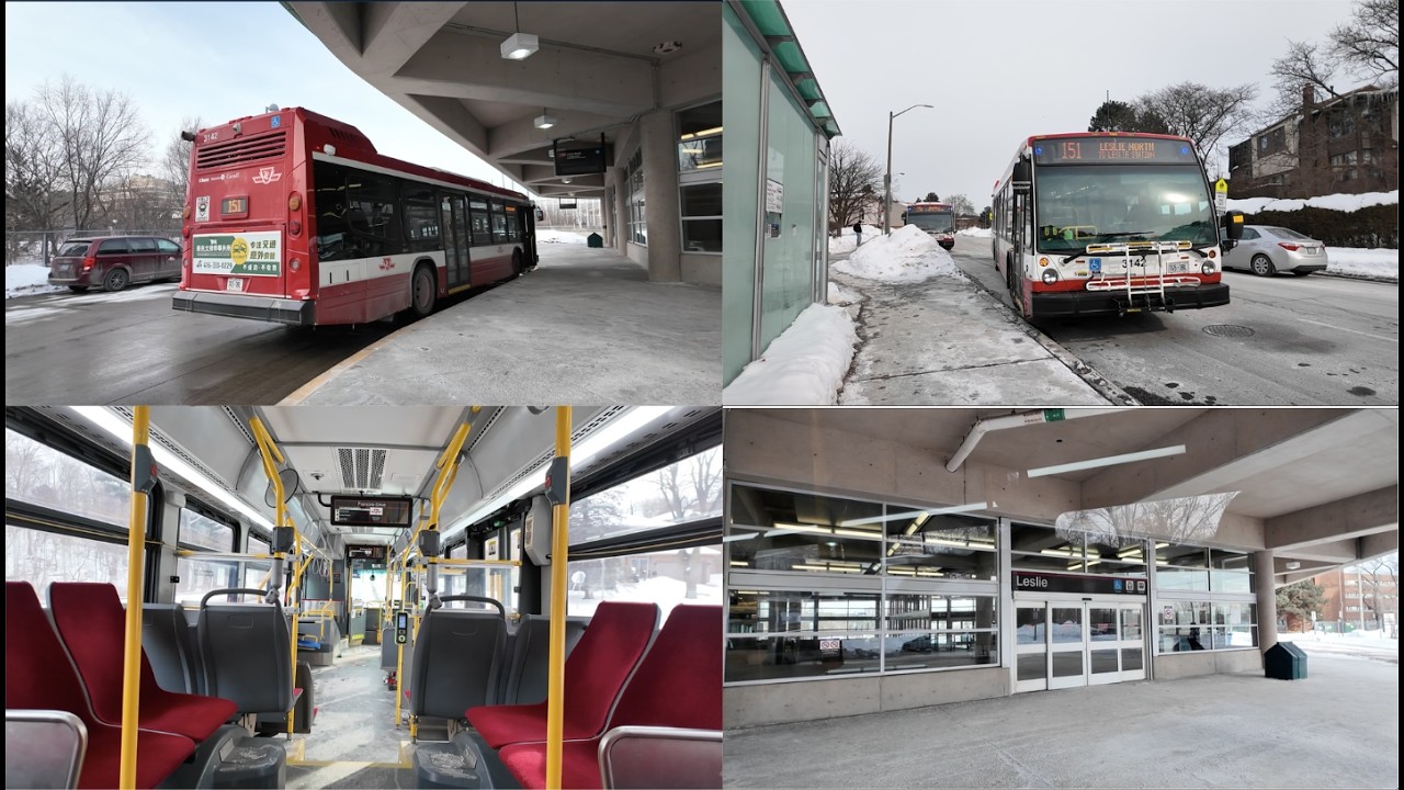 TTC New 151 Leslie North Bus Ride #3142 from Steeles & Don Mills to Leslie Stn (February 9th, 2026)