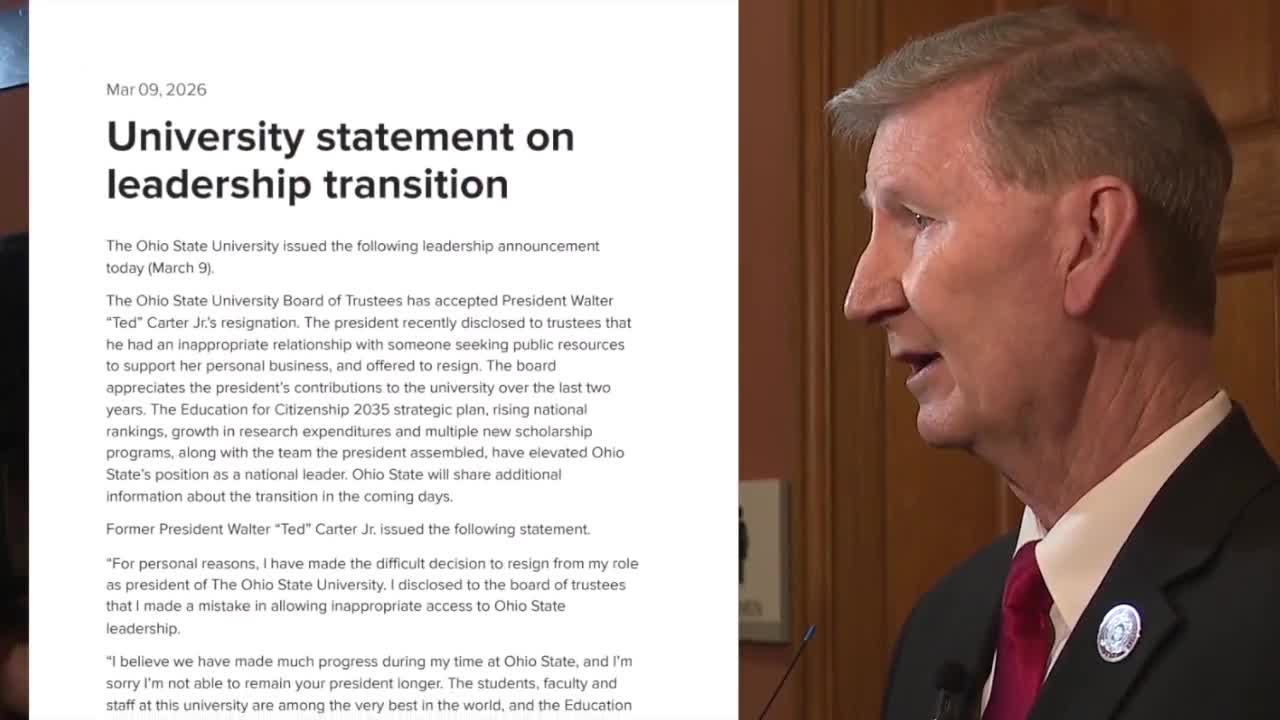 Ohio State president resigns after 'inappropriate relationship'