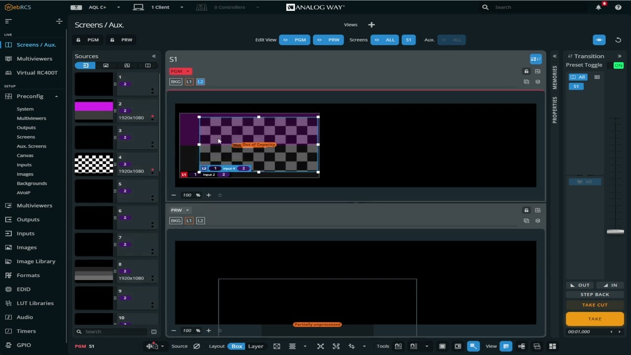 Analog Way Aquilon Tutorial LivePremiere Multiple output screen
