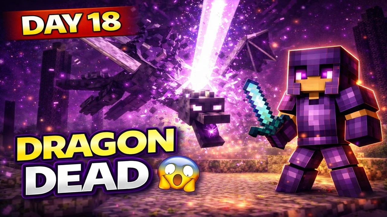 I Finally Defeated the ENDER DRAGON 😱🔥 | Minecraft Survival Day 18