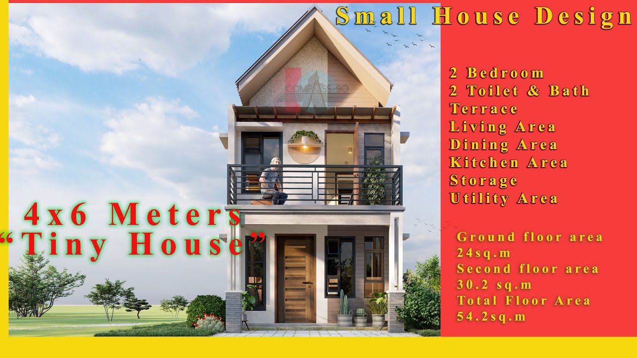 Two Storey Small House Design(4X6 Meters w/2 Bedroom and 2 T&B)