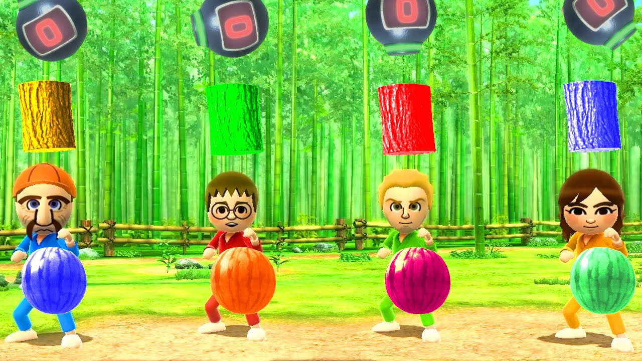 Wii Party U Battle Minigames - CaptFalcon vs Skip vs Marit vs Matt vs Sponge (Master Cpu )