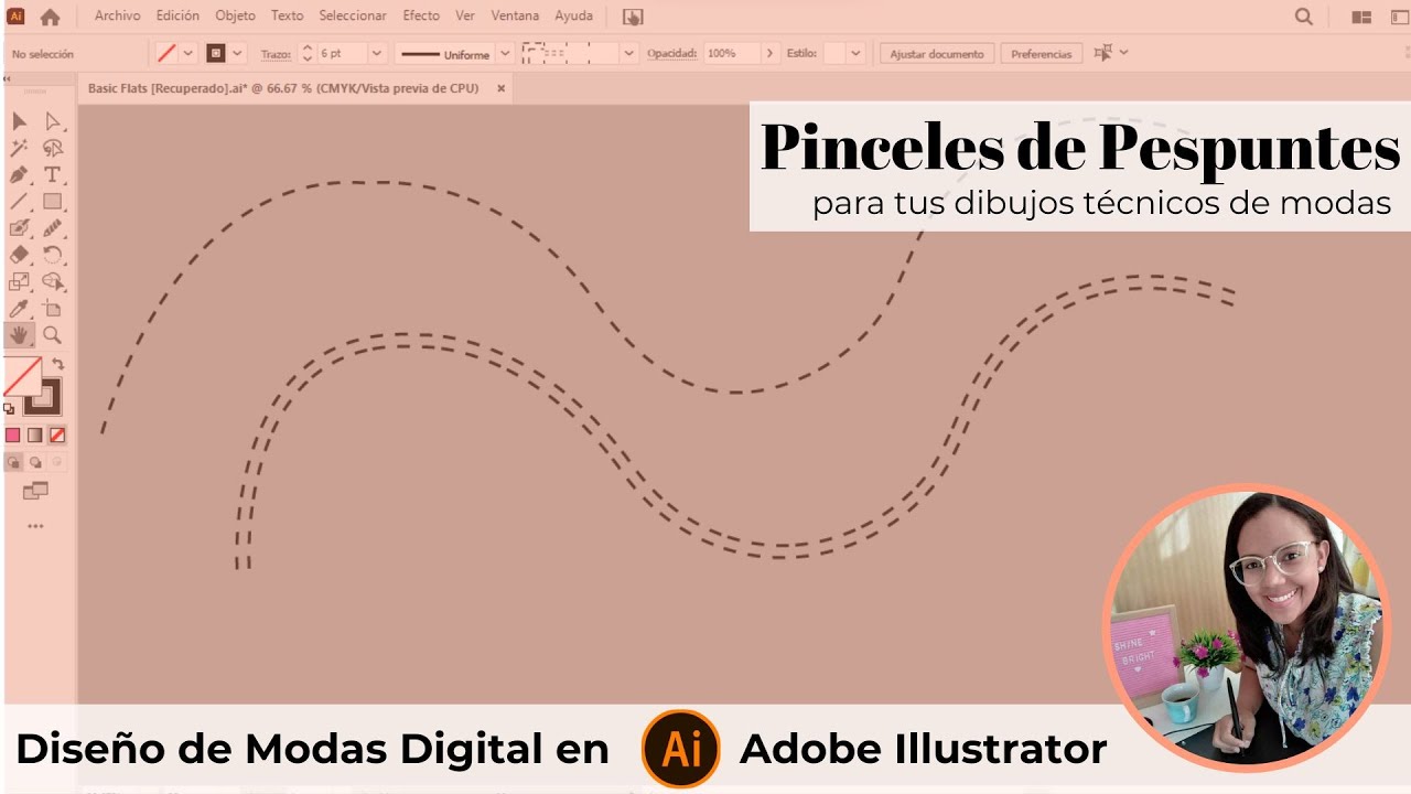 Diseño de Modas Digital - Pinceles de Pespuntes simples en Adobe Illustrator