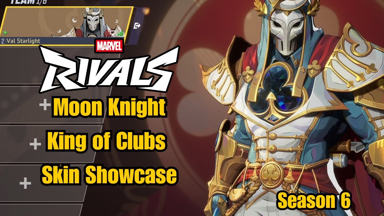 Moon Knight | King of Clubs Battle Pass Skin Showcase | Marvel Rivals Gameplay Season 6 Early Access