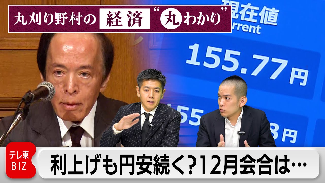 ついに利上げも 円安は止まらない？12月会合で日銀は…【丸刈り野村の経済“丸わかり”】