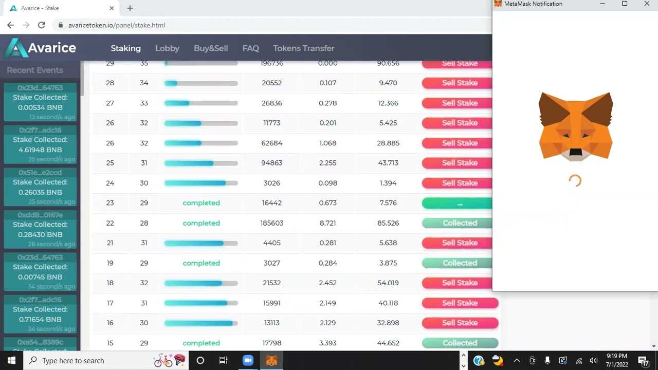 Avarice Token Update - Spitting Out BNB Every Single Day Now!!