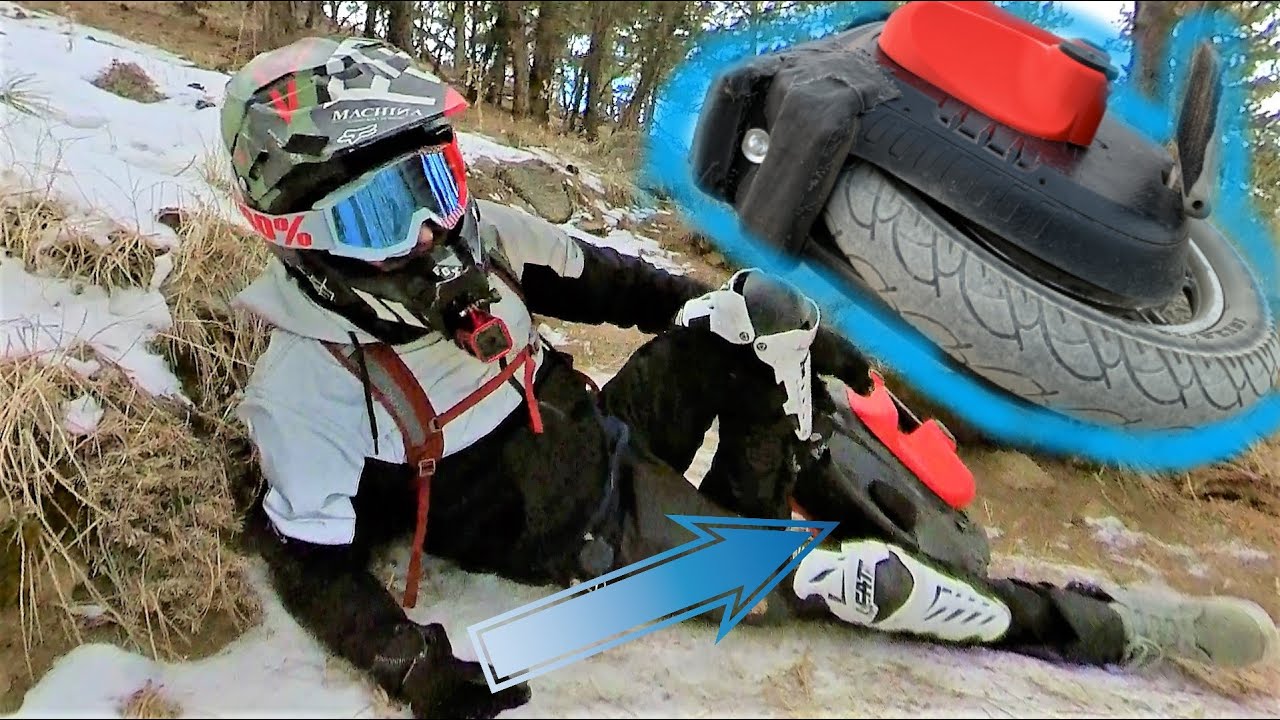 High Powered Electric Unicycle On Ice! *Fail*