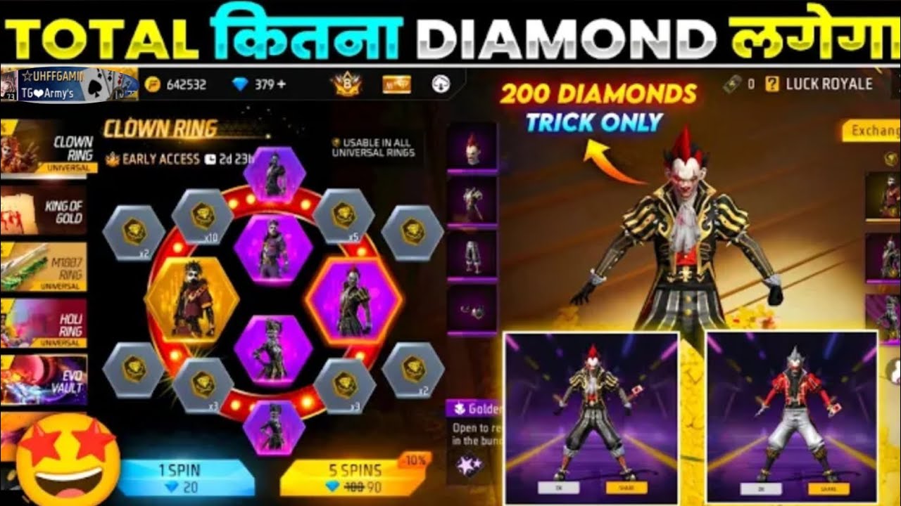 NEW CLOWN RING EVENT FREE FIRE CLOWN JOKER BUNDLE RETURN EVENT SPIN FREE FIRE NEW EVENT