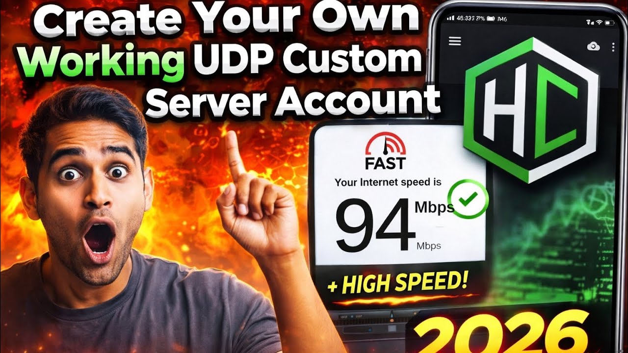 How to Create Your Own Working UDP Custom Server Account in 2026 | HTTP Custom For Secure Connection