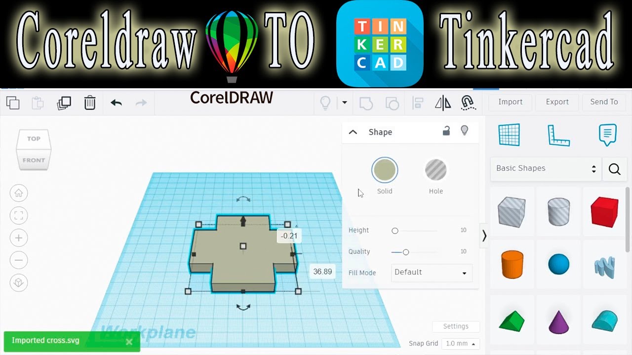 Design in Coreldraw export Svg Files to Tinkercad ready to go