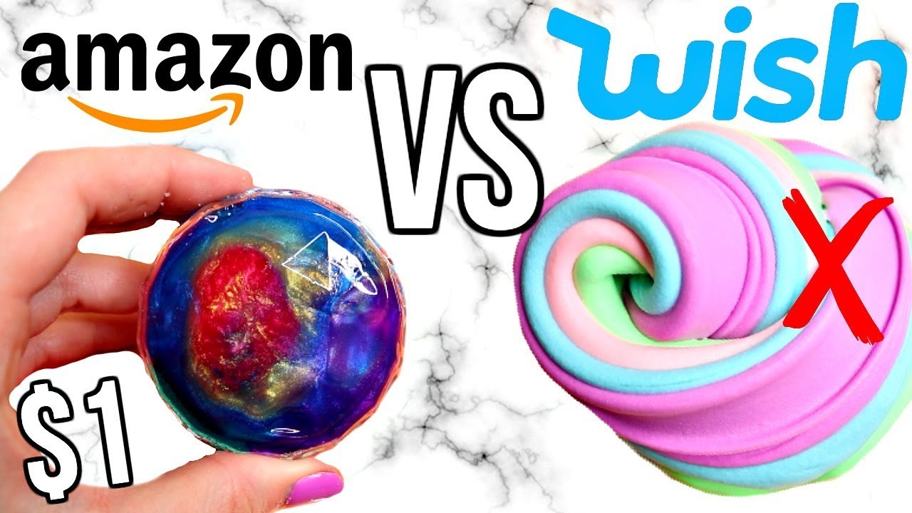 $1 WISH SLIME VS $1 AMAZON SLIME! Is It Worth It?!