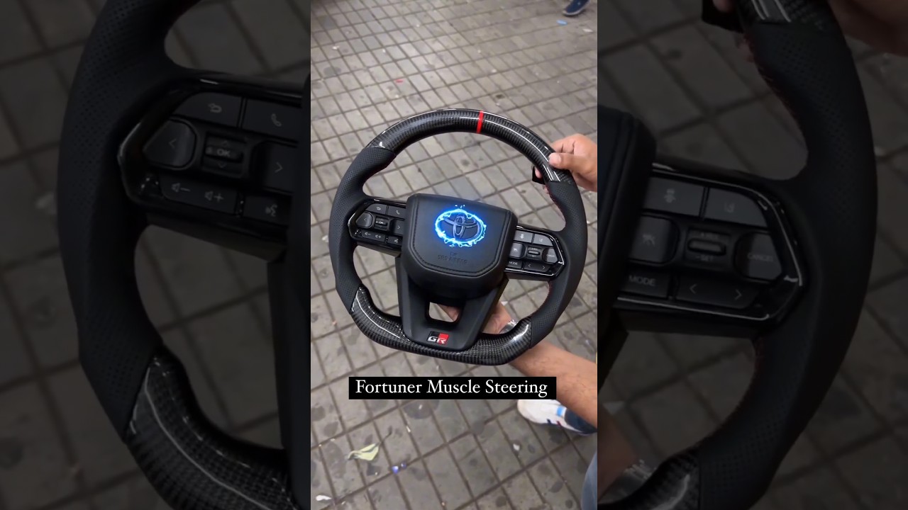 TOYOTA GR STEERING WHEEL WITH CARBON FIBER FINISH 🔺Order @pitstop13.com #toyotagr #fortuner