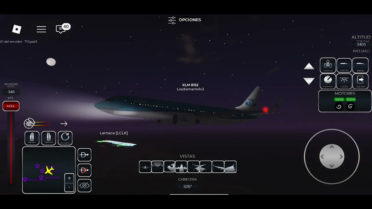 Project flight boieng 737 KLM de akarit-menorca