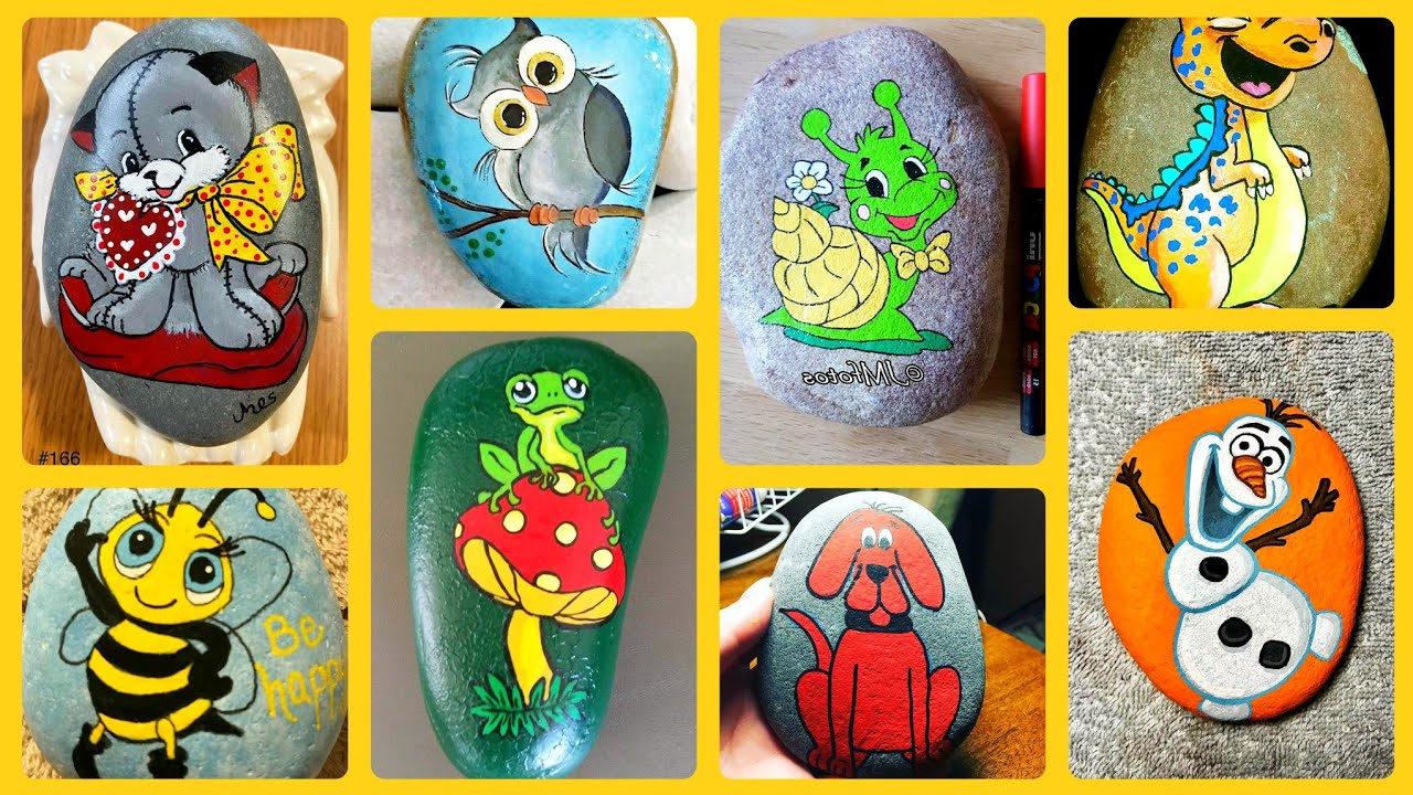 40 Cute animals painting ideas || Rock and stone painting ideas