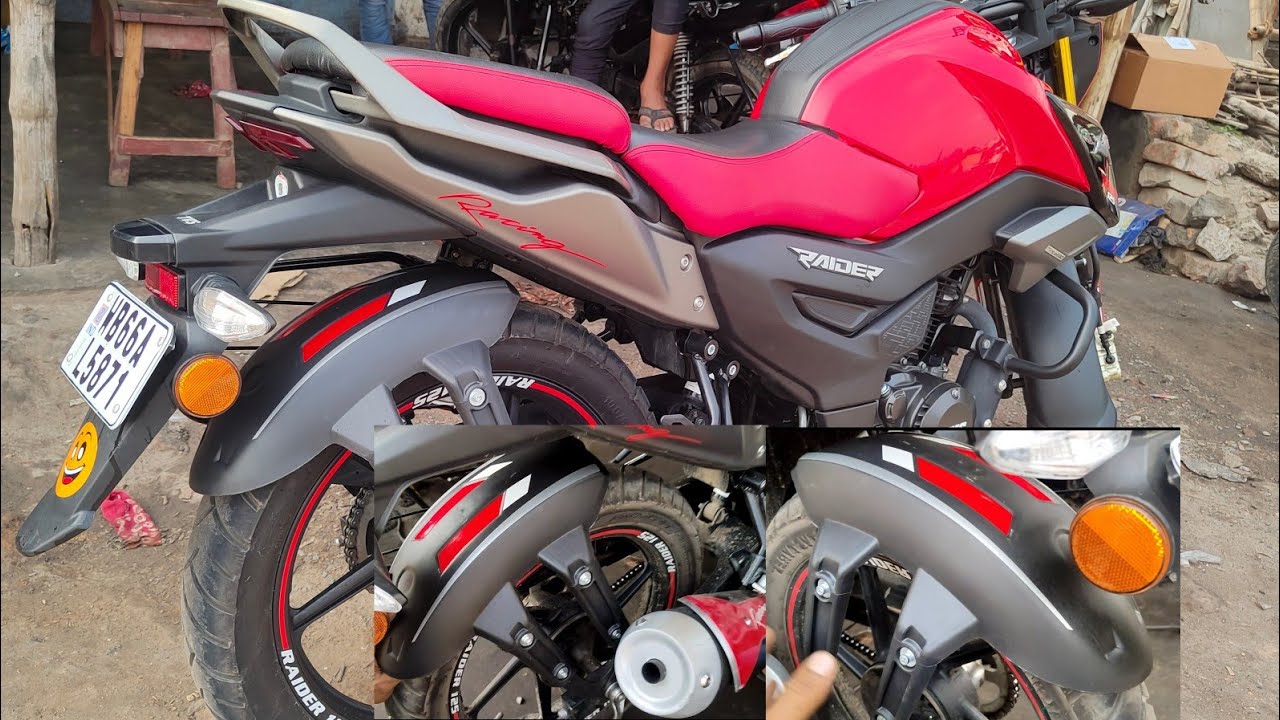 HOW TO TVS  RIDER BIKE BS6 TYRE EXTERNAL MUDGUARD INSTALL
