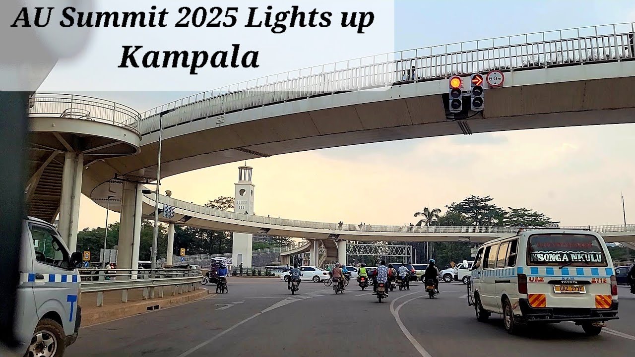 Kampala Flyover Traffic lights Finally Switched on for AU Summit in uganda 2025